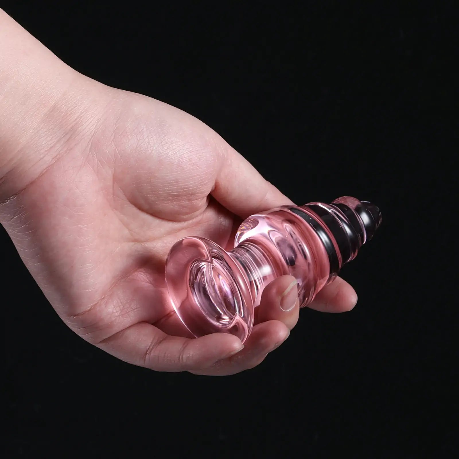 Pink Small Glass Butt Plug 3.7 Inch