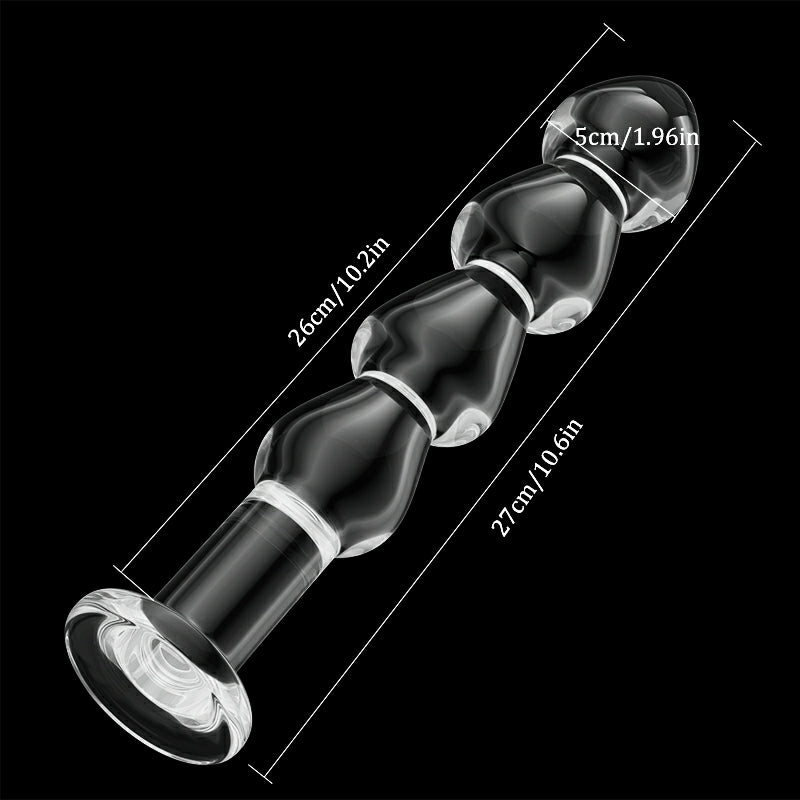 Beaded Glass Dildo 10.6 Inch