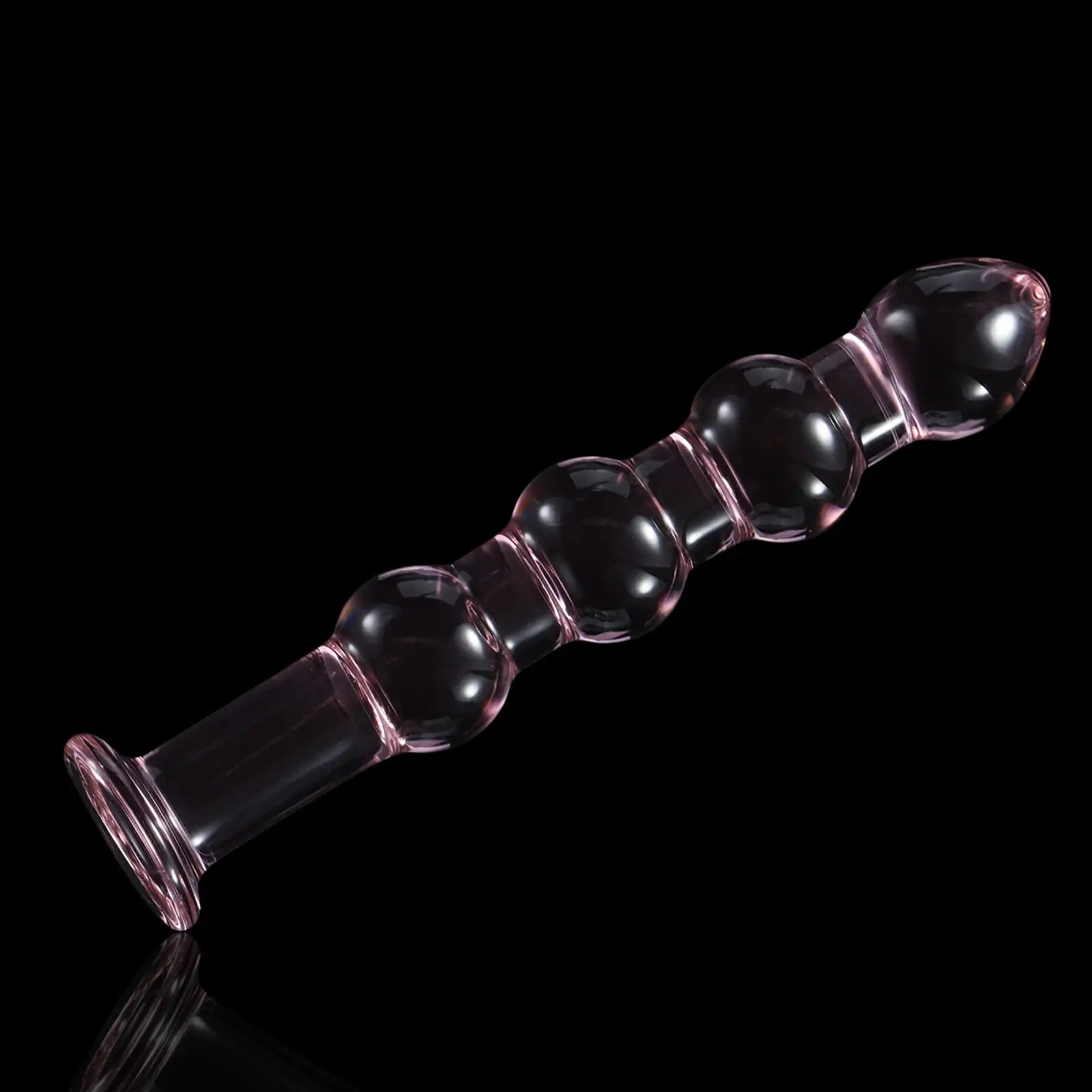 7 Inch Pink Beaded Glass Dildo