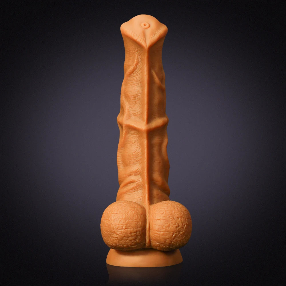 Gold Liquid Silicone Horse Dildo 14.57 Inch