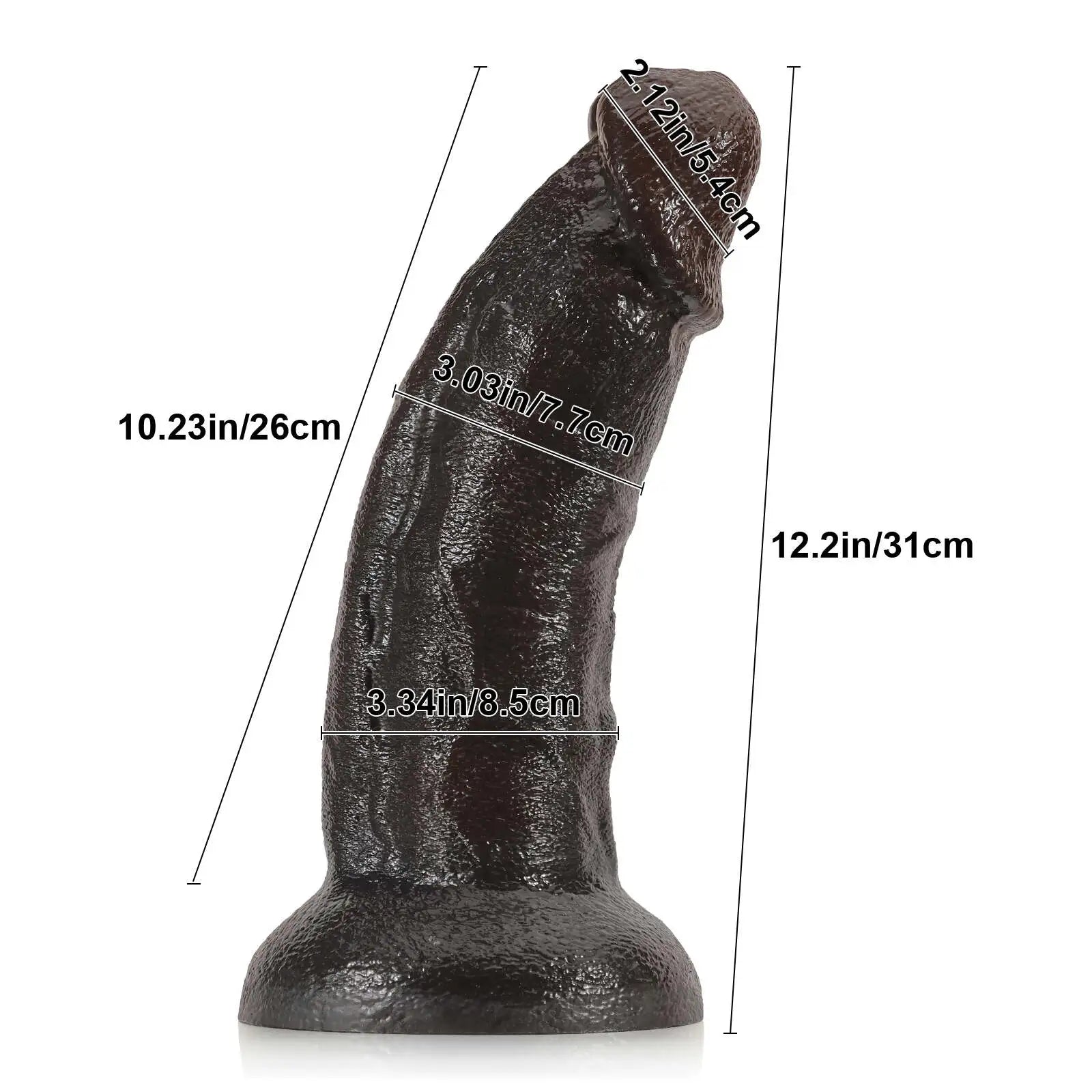 Curved Large Black Dildo 12.2 Inch(XXL Size)