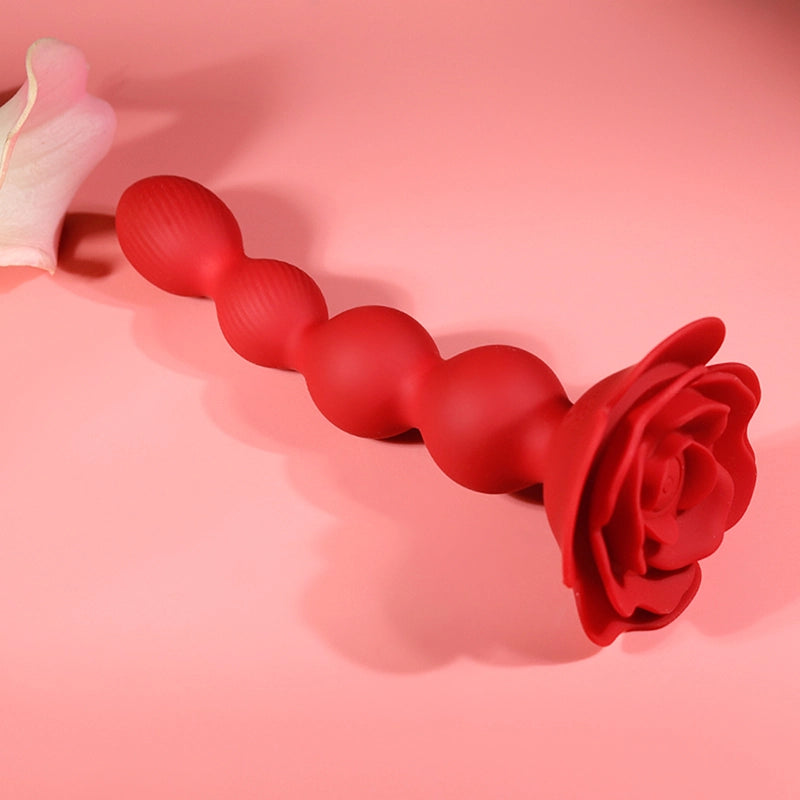 10 Rotate Twist & Vibration Modes Remote Control Rose Base Anal Beads