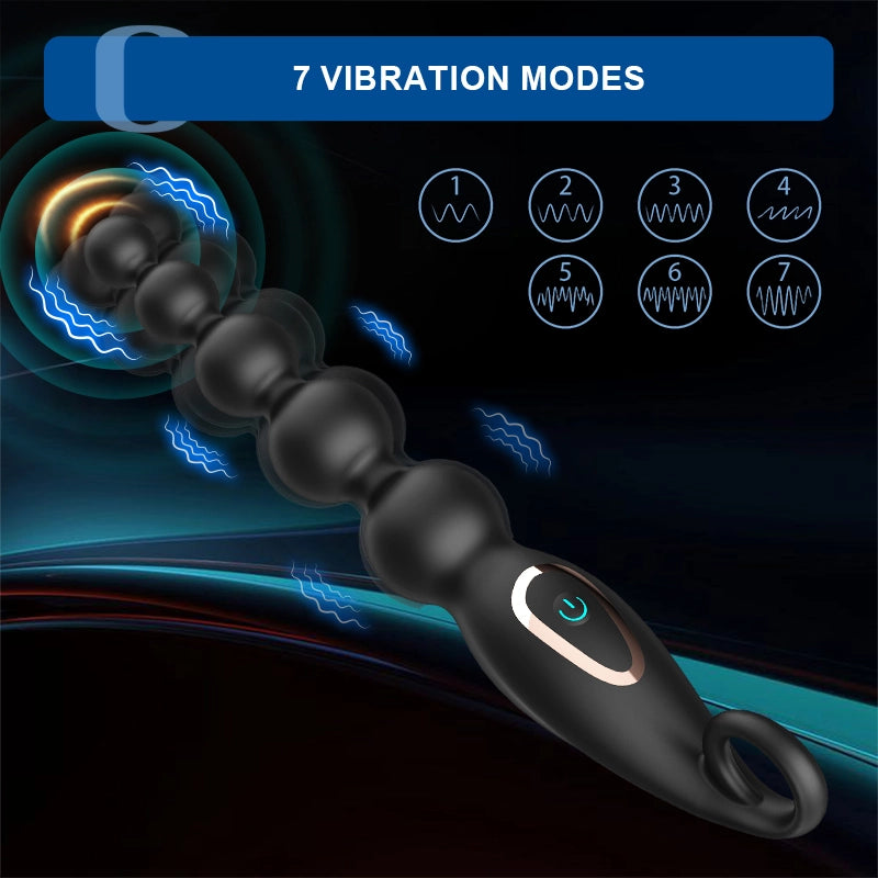 7 Vibration Modes Handle Anal Beads Toy