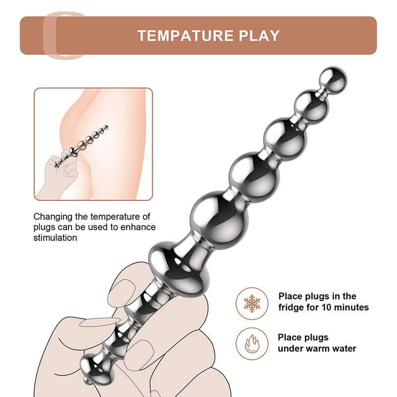 Metal Anal Beads Toy with 9 Balls