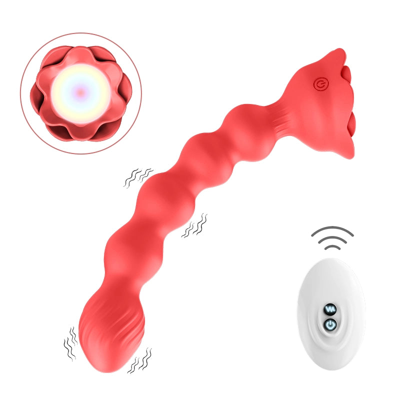 10 Vibration Modes Remote Control Anal Beads with Light Base