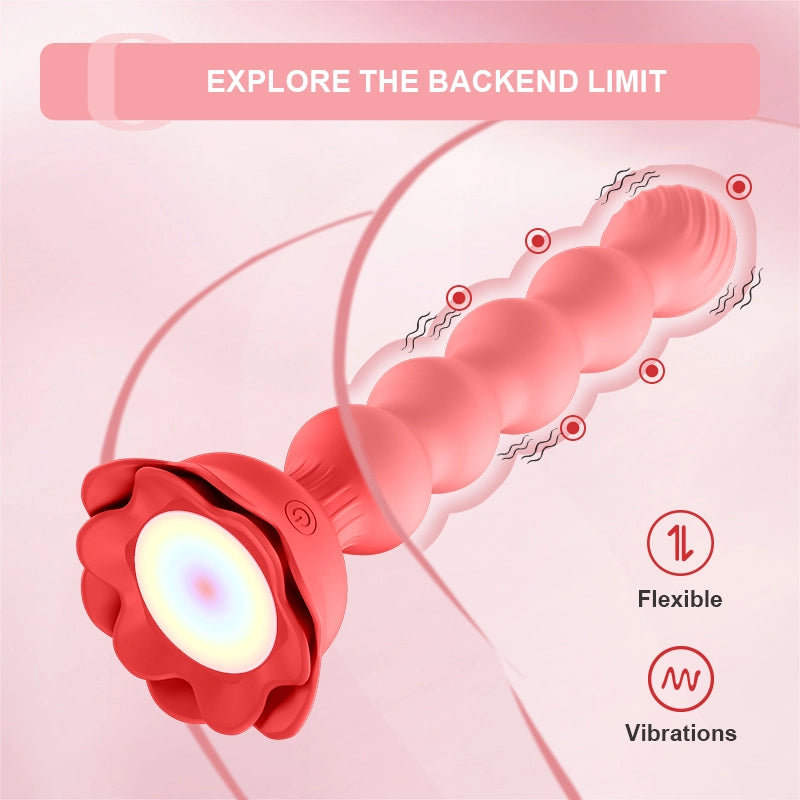 10 Vibration Modes Remote Control Anal Beads with Light Base