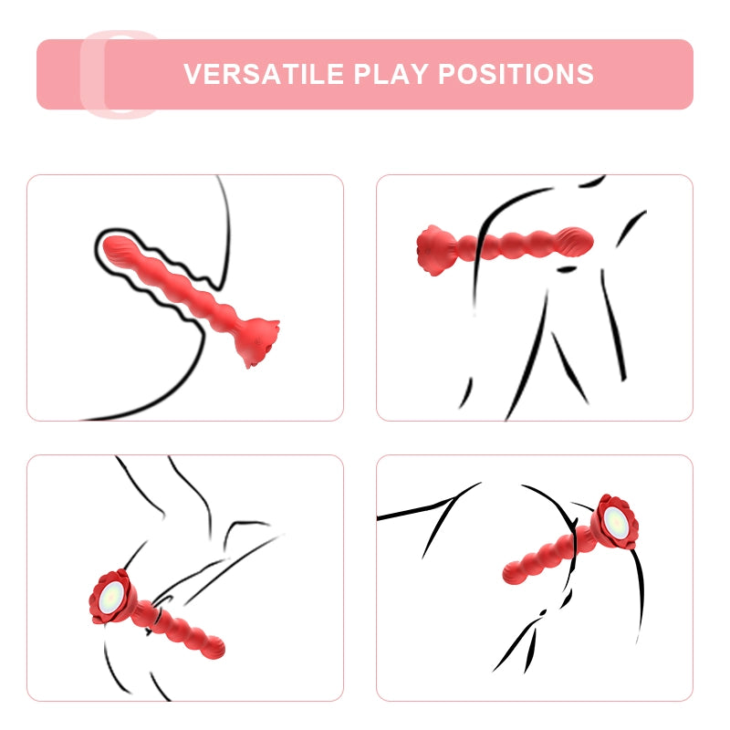 10 Vibration Modes Remote Control Anal Beads with Light Base