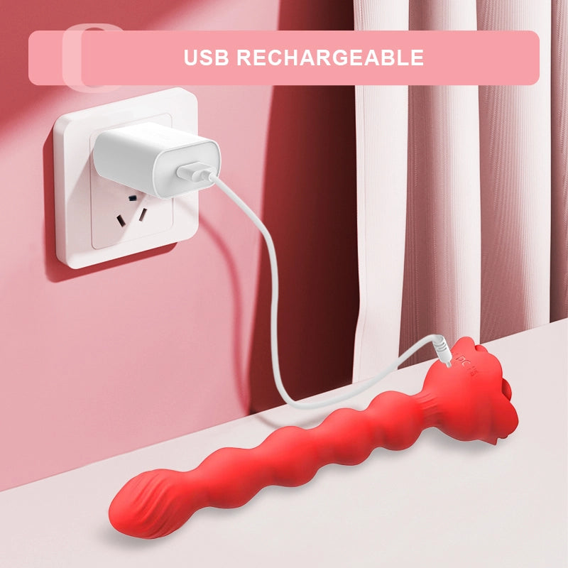 10 Vibration Modes Remote Control Anal Beads with Light Base