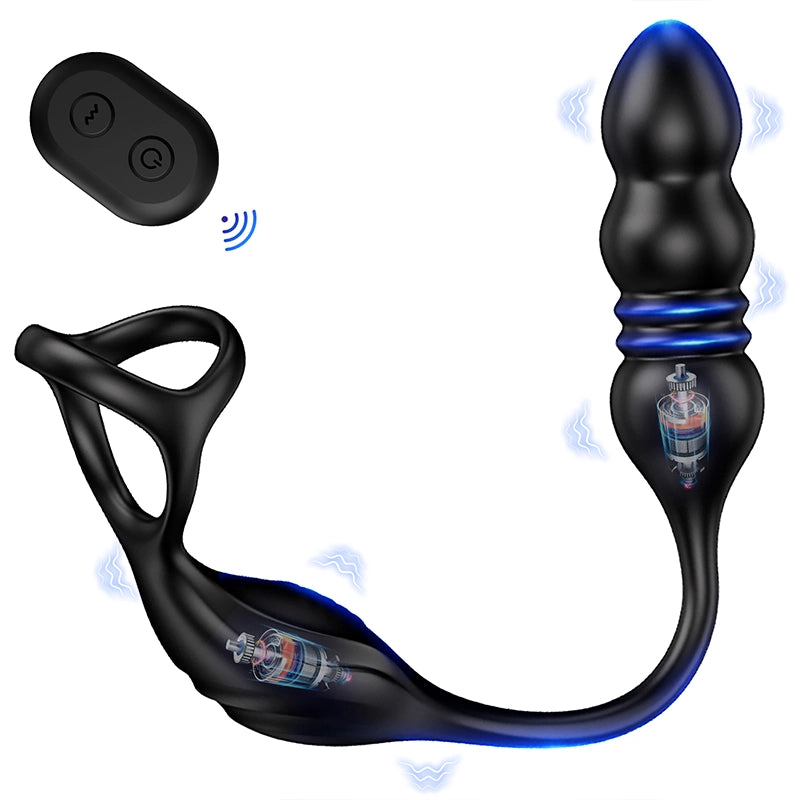 9 Vibration Remote Control Wearable Anal Beads Massager