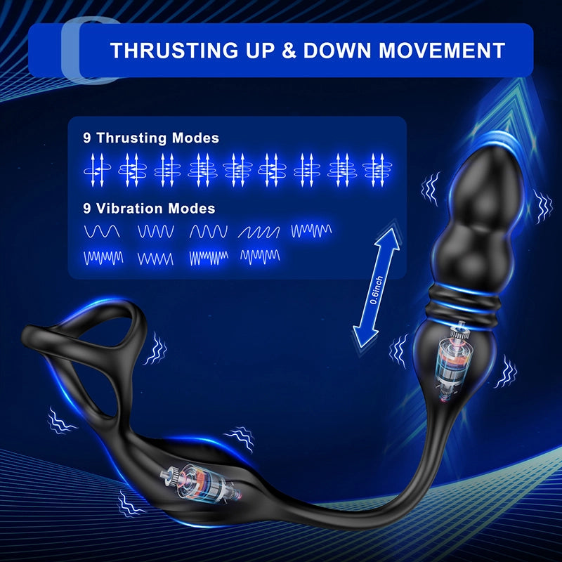 9 Vibration Remote Control Wearable Anal Beads Massager