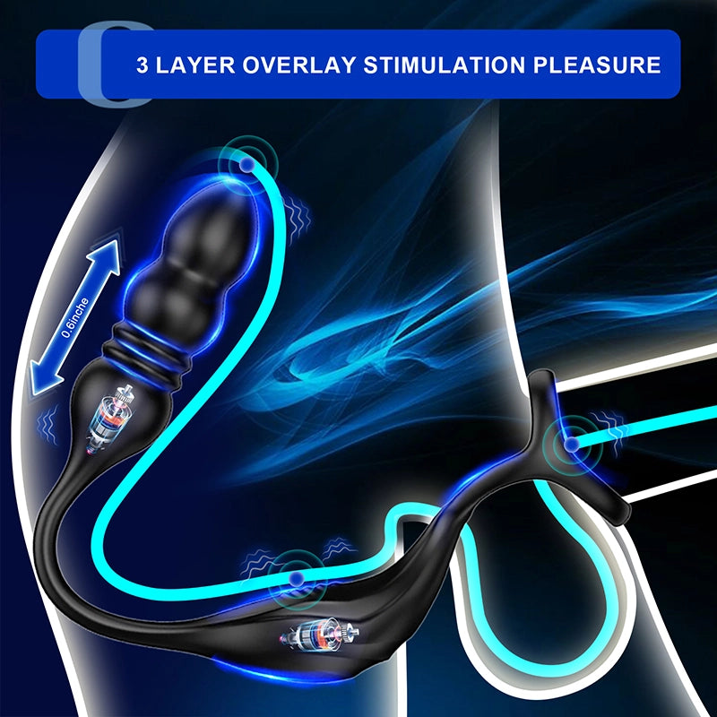 9 Vibration Remote Control Wearable Anal Beads Massager