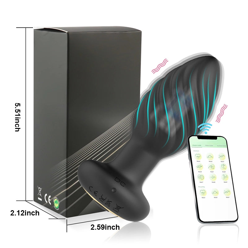 App Remote Control Vibrating Butt Plug with 10 Vibrating Modes
