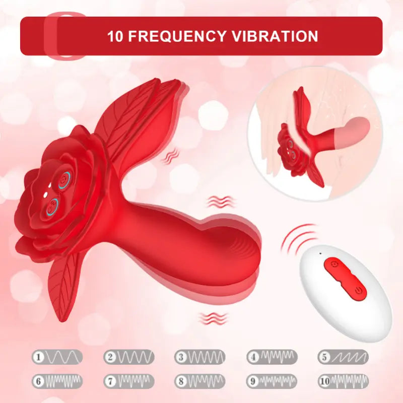 App Remote Control Rose Butt Plug Wearable Vibrating Toy