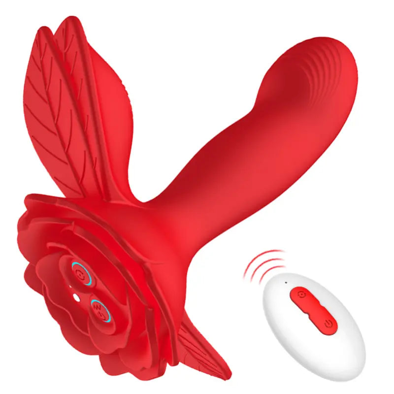 App Remote Control Rose Butt Plug Wearable Vibrating Toy