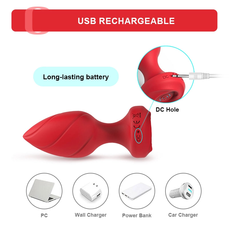 4PCs Remote Control Vibrating Silicone Anal Plug Set