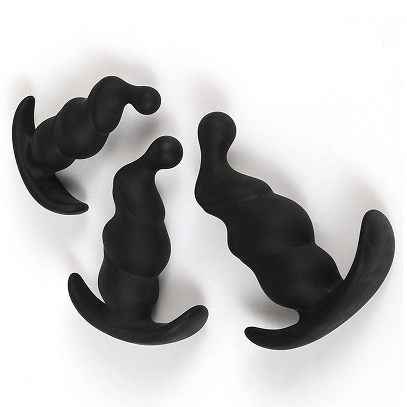 3Pcs Beginner Spiral Silicone Butt Plugs Set