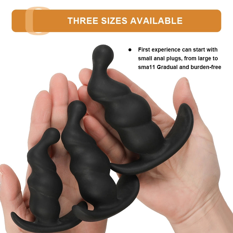 3Pcs Beginner Spiral Silicone Butt Plugs Set