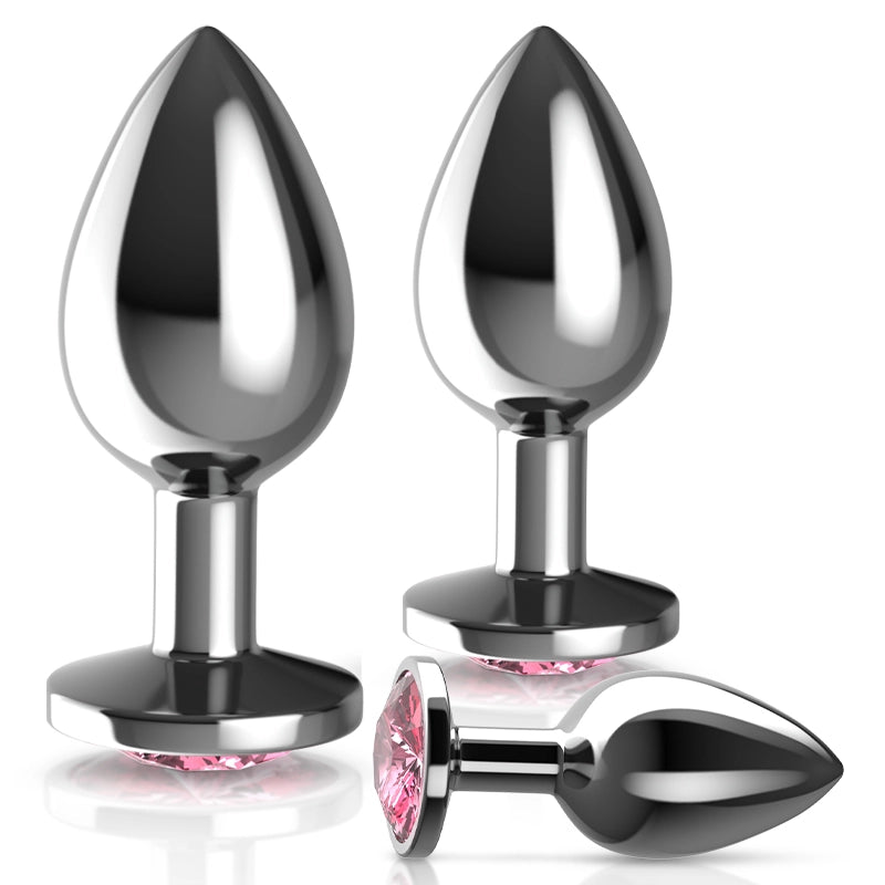 3Pcs Portable Wearable Metal Butt Plugs Set