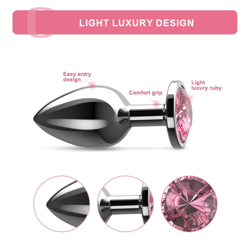 3Pcs Portable Wearable Metal Butt Plugs Set
