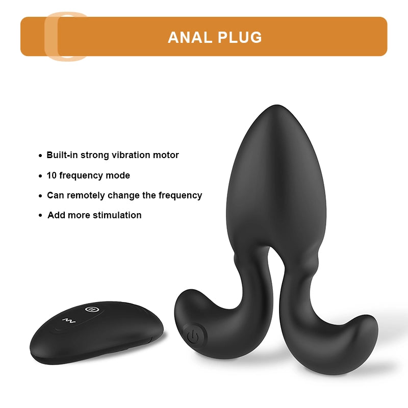 10 Vibrating Modes Wearable Silicone Anal Plug