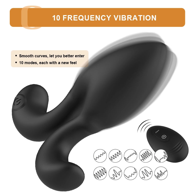 10 Vibrating Modes Wearable Silicone Anal Plug