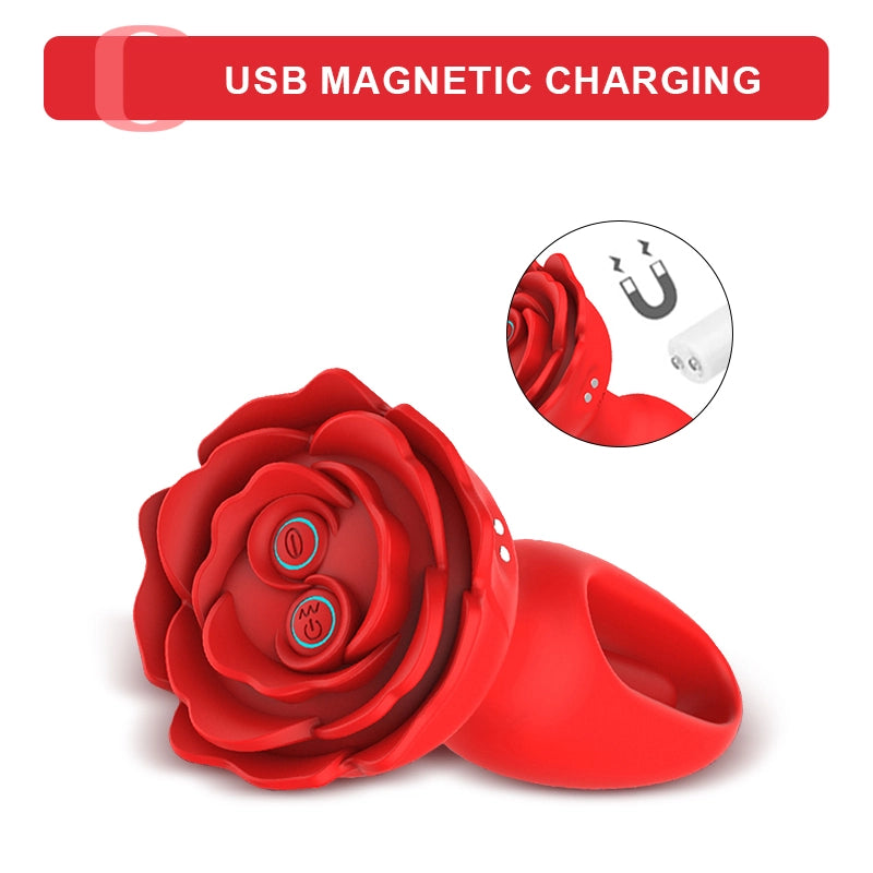 10 Vibration Remote Control Silicone Rose Anal Plug