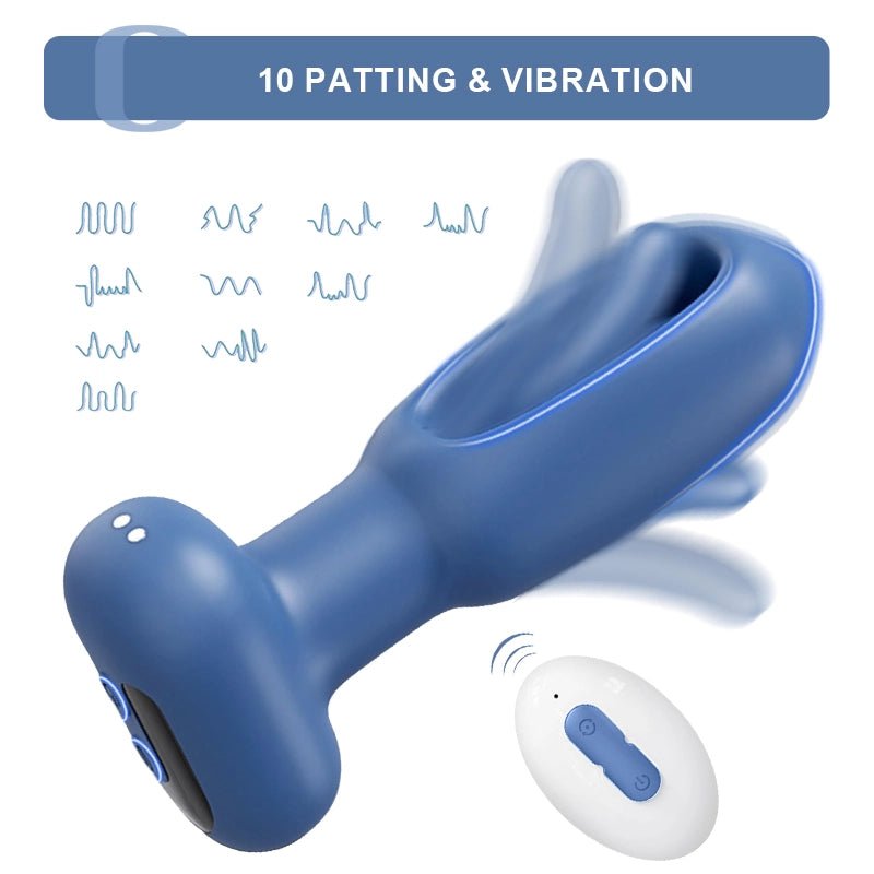 10 Vibration & Flapping Mode Silicone Butt Plug