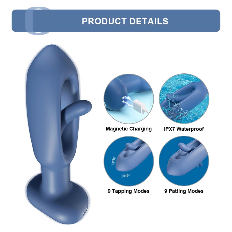 10 Vibration & Flapping Mode Silicone Butt Plug