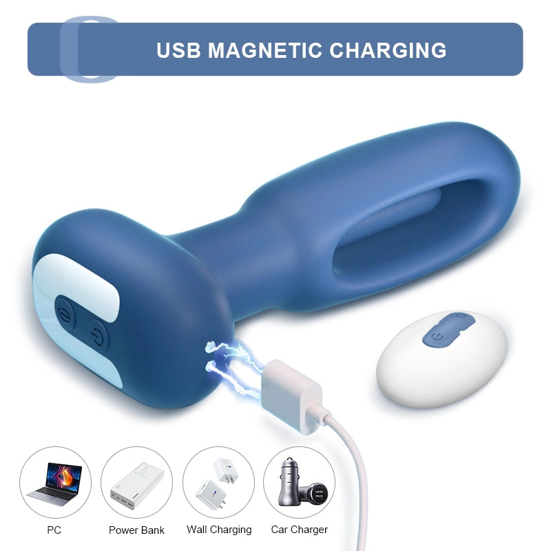 10 Vibration & Flapping Mode Silicone Butt Plug