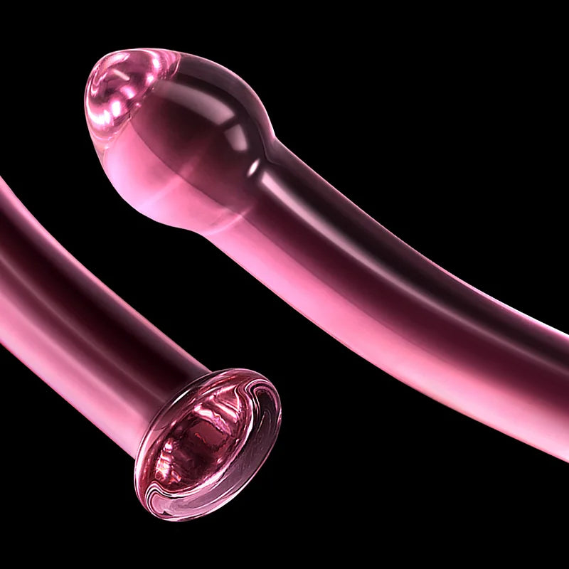 Mushroom Head Curved Crystal Glass Dildo 6.96 Inch
