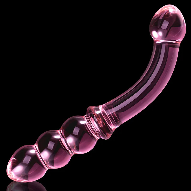 Curved Anal Bead Glass Dildo 7.67Inch