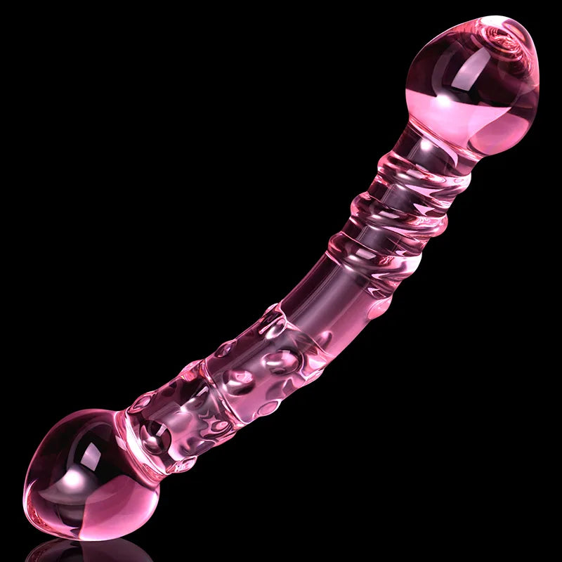 Curved Double-end Thread Glass Dildo 7Inch