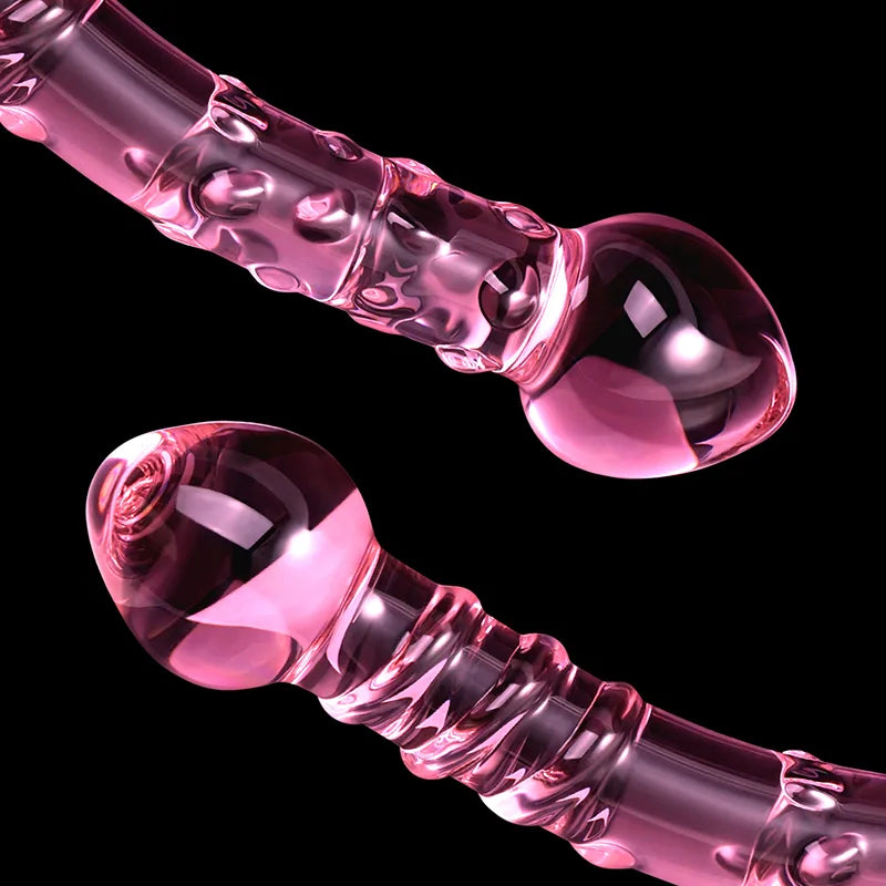 Curved Double-end Thread Glass Dildo 7Inch