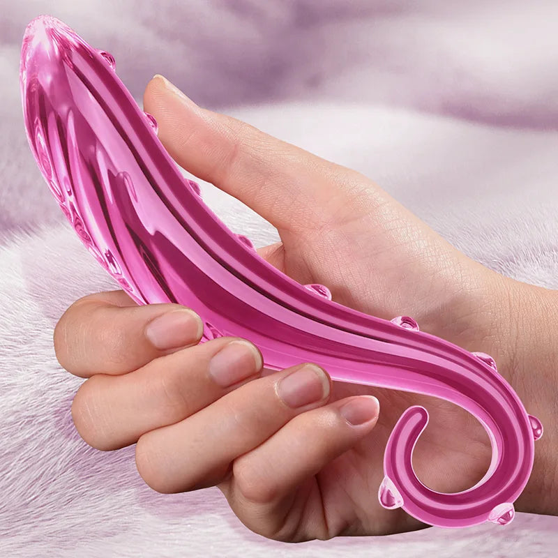 Pink Octopus Tentacle Glass Dildo 6.57Inch