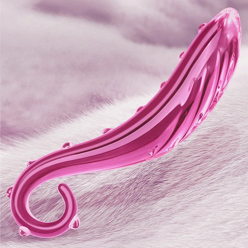 Pink Octopus Tentacle Glass Dildo 6.57Inch