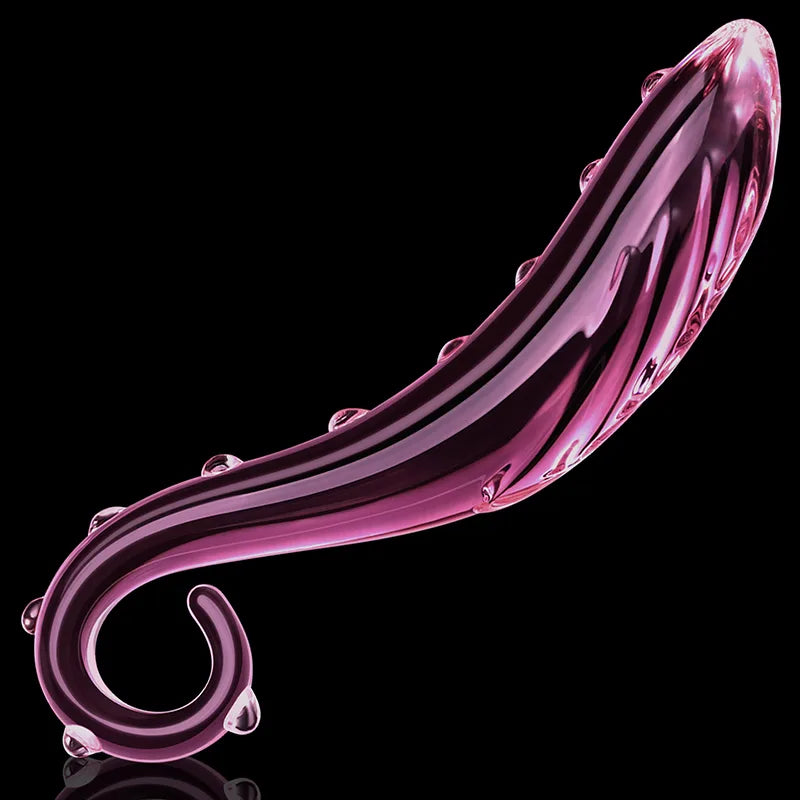 Pink Octopus Tentacle Glass Dildo 6.57Inch