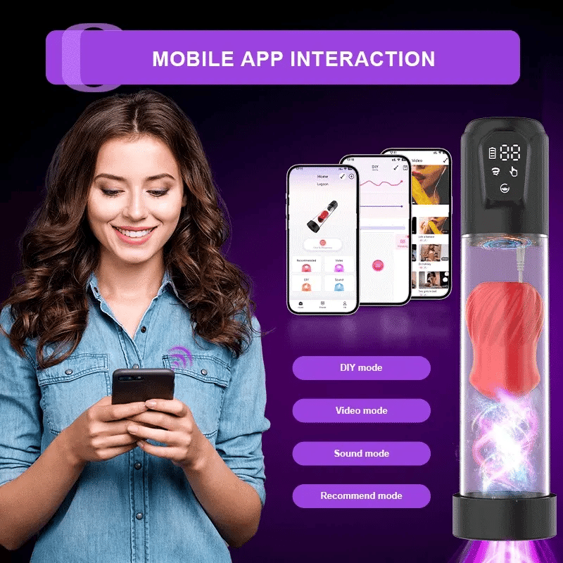 Built-in Vibrating Mouth Sleeve Vacuum Penis Pump