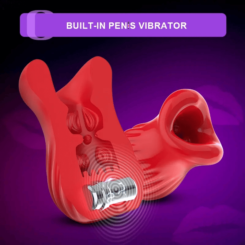 Built-in Vibrating Mouth Sleeve Vacuum Penis Pump
