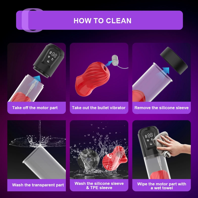 Built-in Vibrating Mouth Sleeve Vacuum Penis Pump