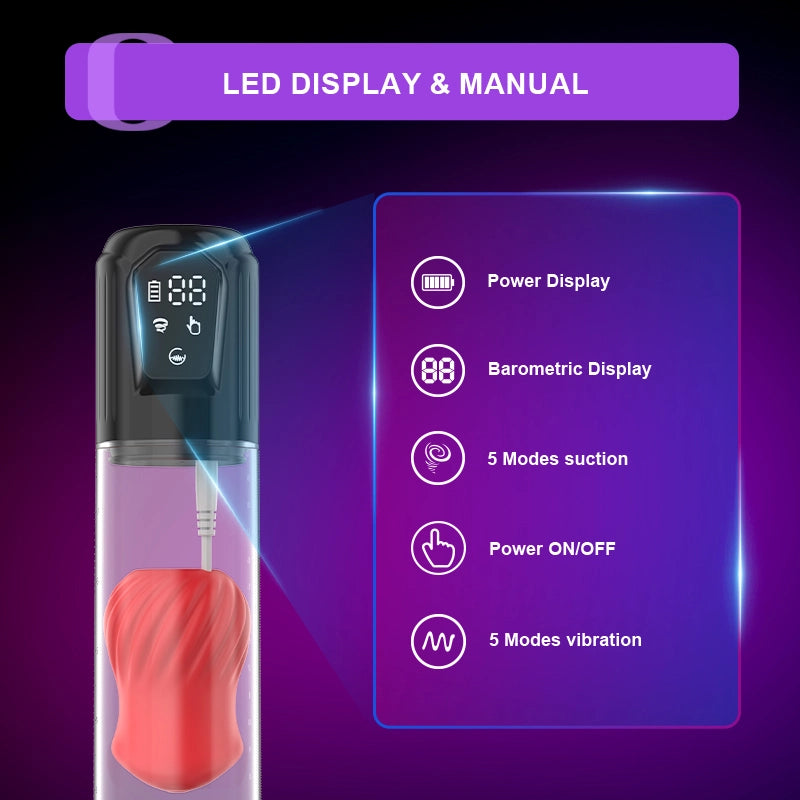 Built-in Vibrating Mouth Sleeve Vacuum Penis Pump