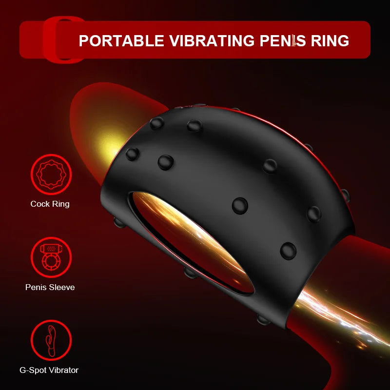 10 Vibrating Mode Penis Ring Wearable Penis Sleeve