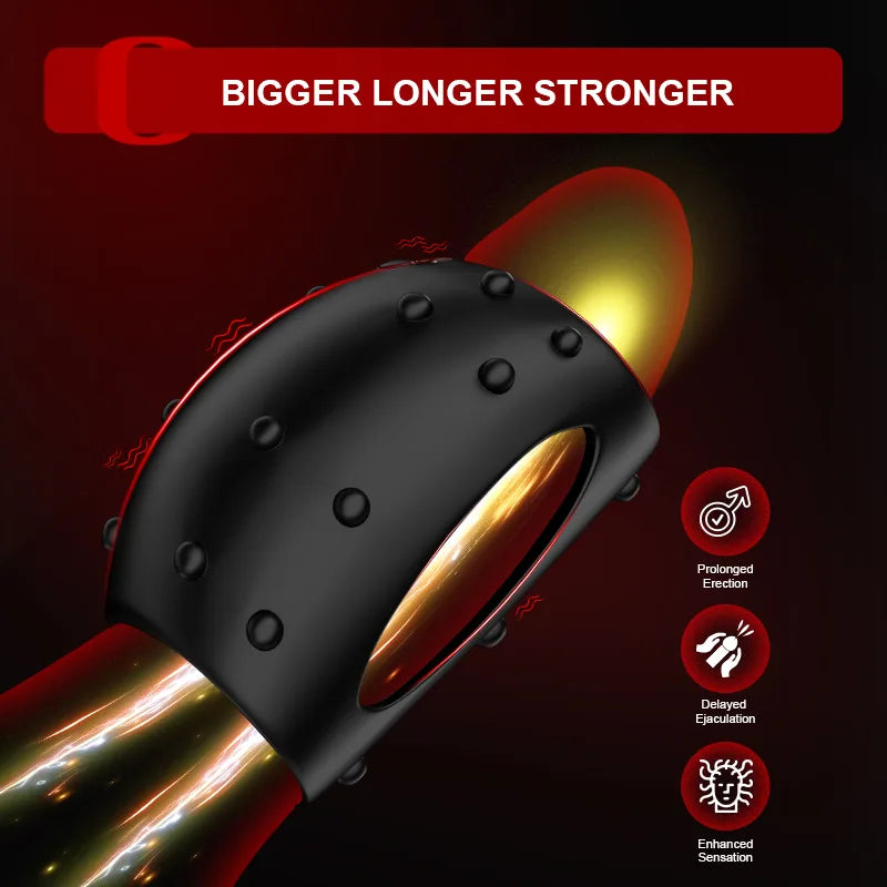 10 Vibrating Mode Penis Ring Wearable Penis Sleeve