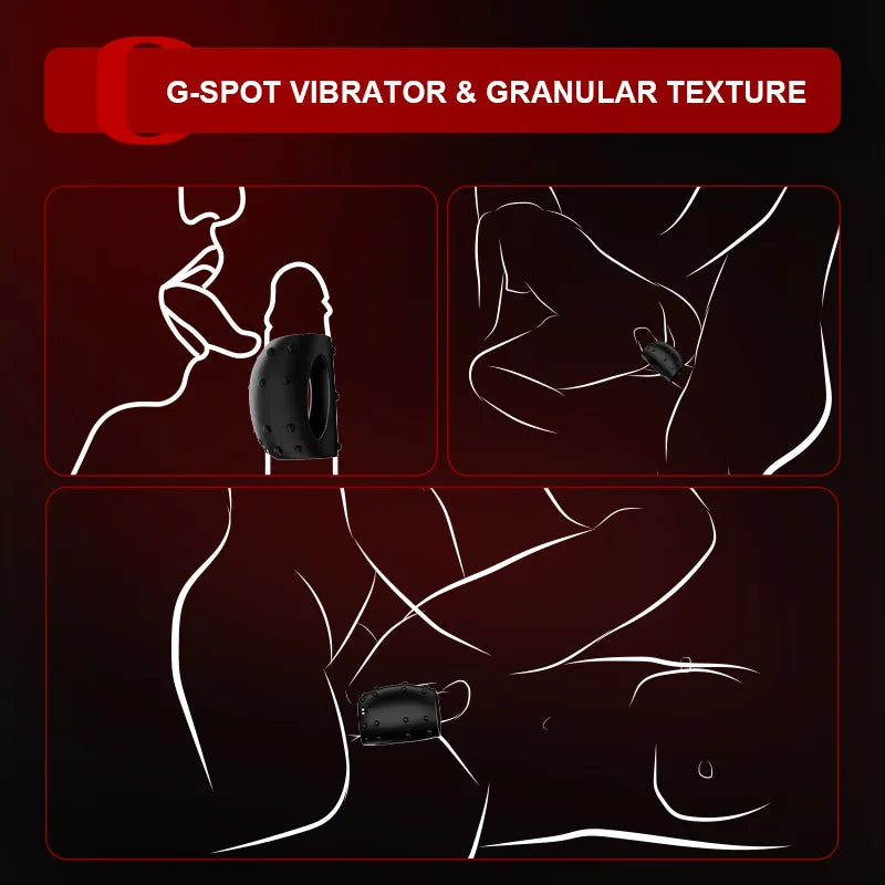 10 Vibrating Mode Penis Ring Wearable Penis Sleeve