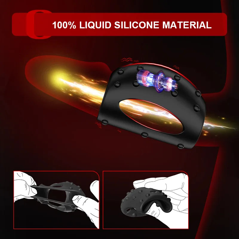 10 Vibrating Mode Penis Ring Wearable Penis Sleeve