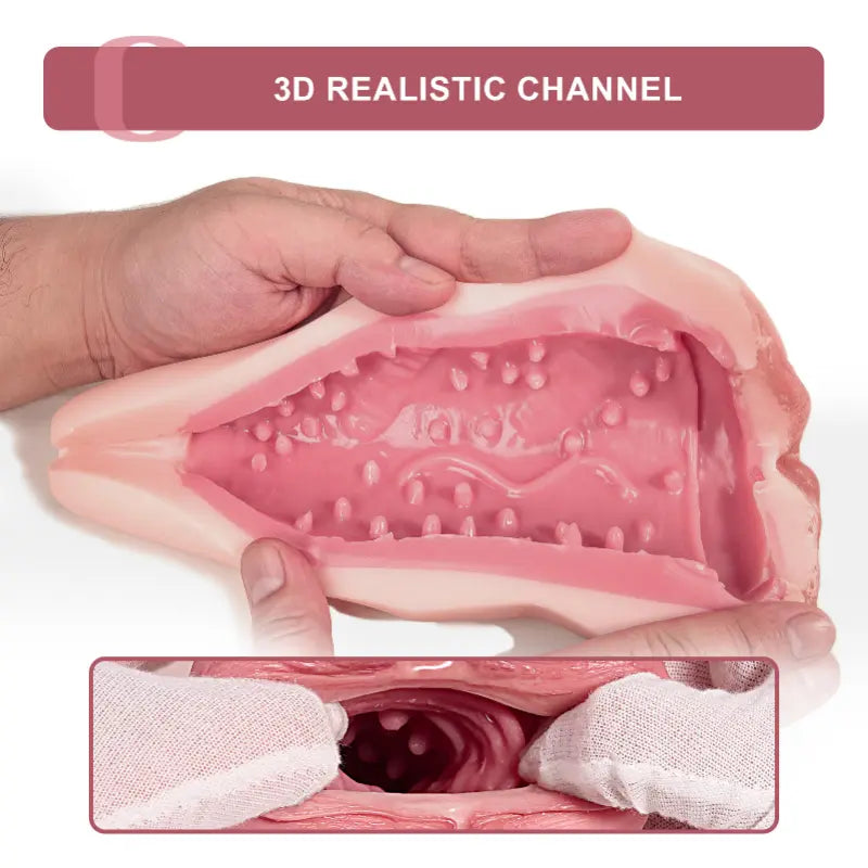 Handheld Realistic Silicone Vagina Cup Pocket Pussy Masturbator