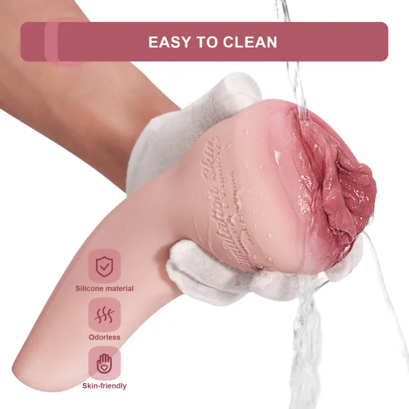 Handheld Realistic Silicone Vagina Cup Pocket Pussy Masturbator