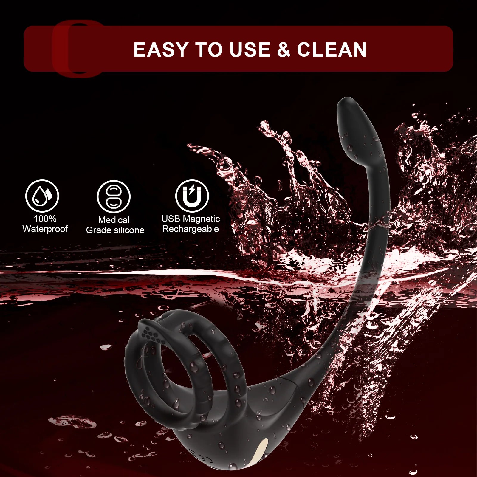 APP Remote Control 2 in 1 Prostate Massager & Penis Ring Toy