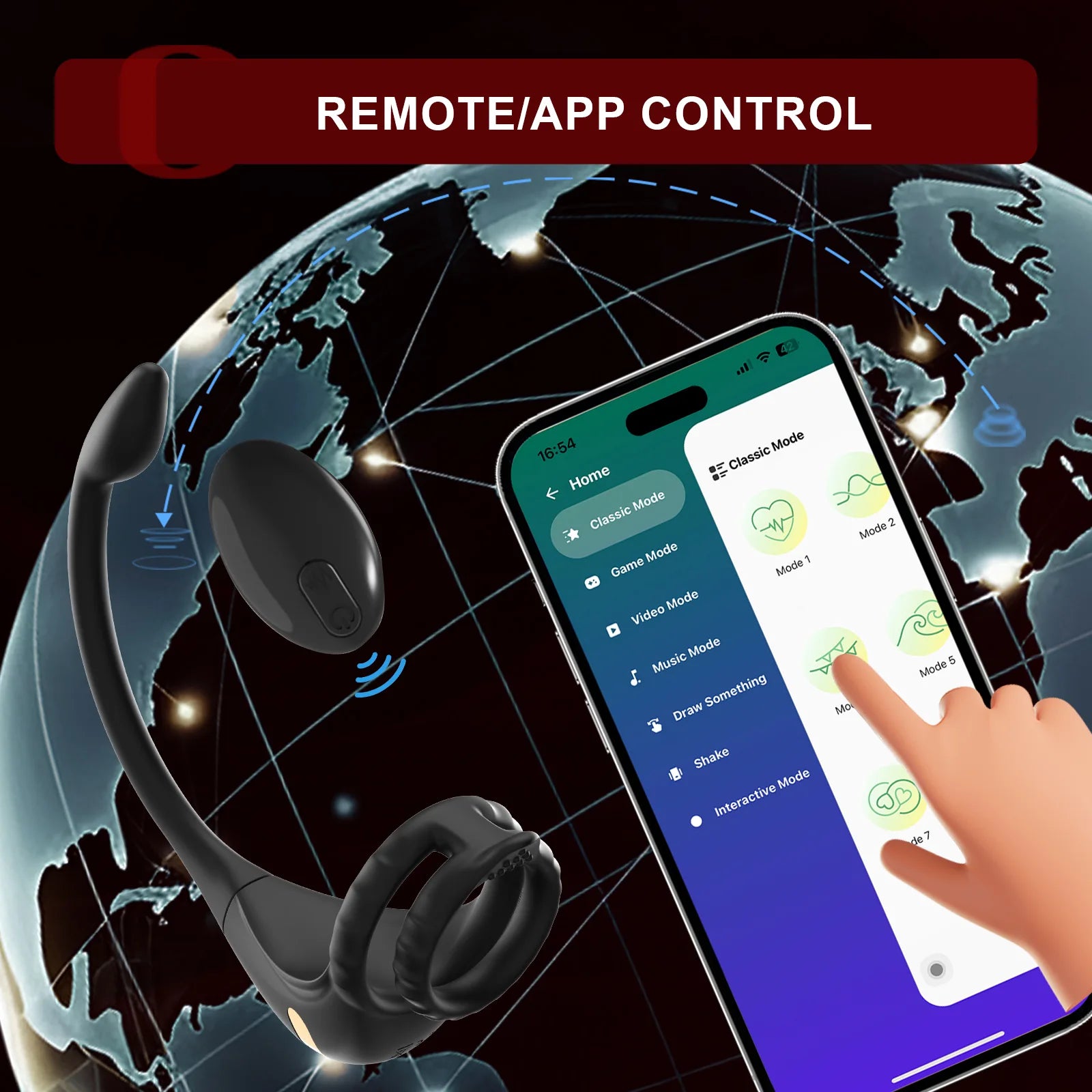 APP Remote Control 2 in 1 Prostate Massager & Penis Ring Toy