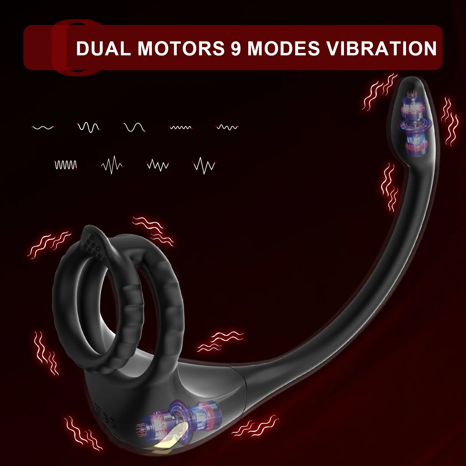 APP Remote Control 2 in 1 Prostate Massager & Penis Ring Toy