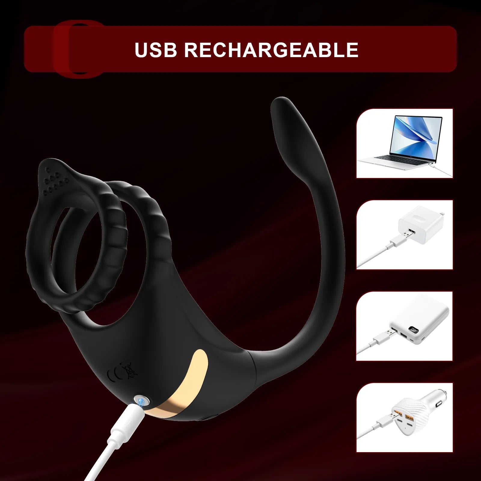 APP Remote Control 2 in 1 Prostate Massager & Penis Ring Toy